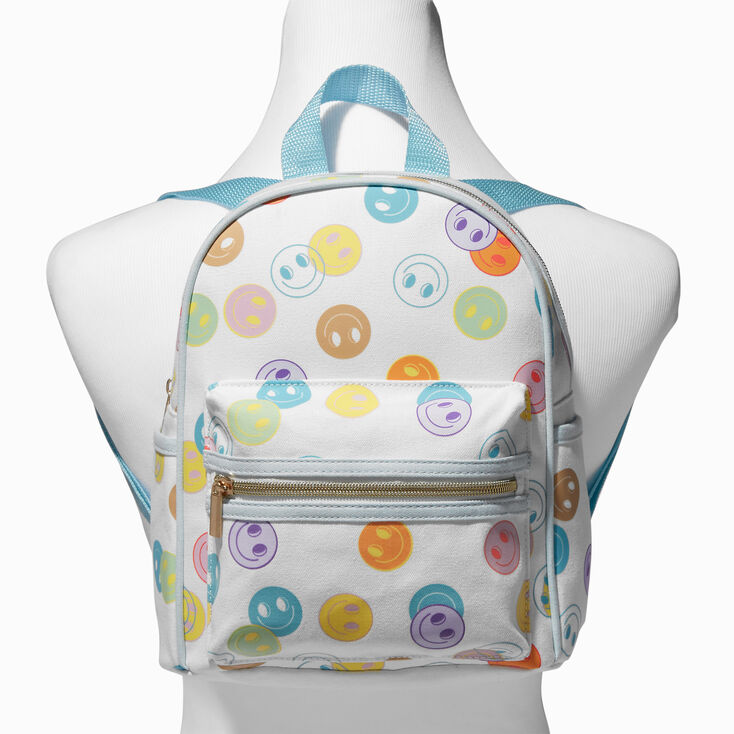 Rainbow Happy Face Print Mini Backpack,