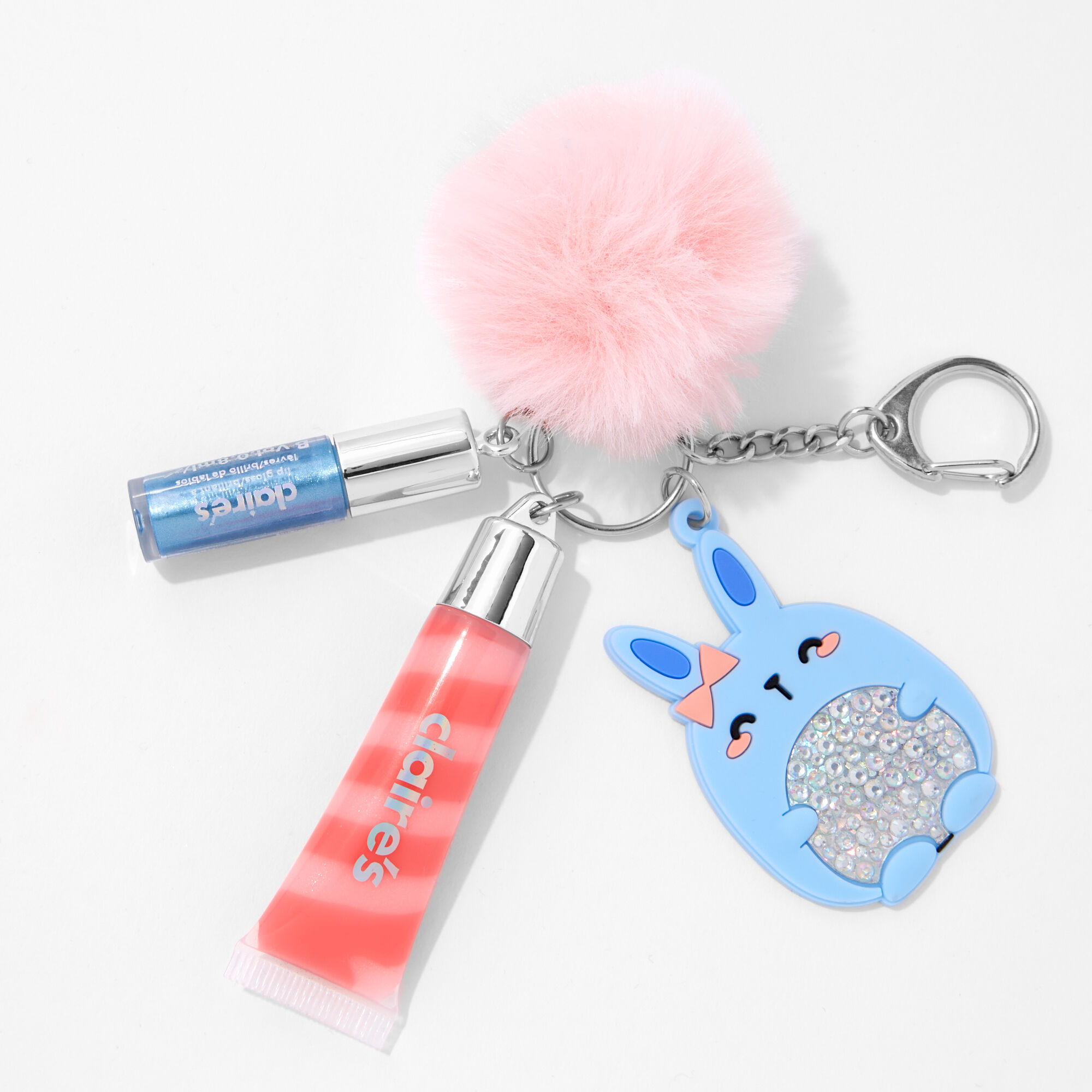 Blue Bunny Lip Gloss Keychain,