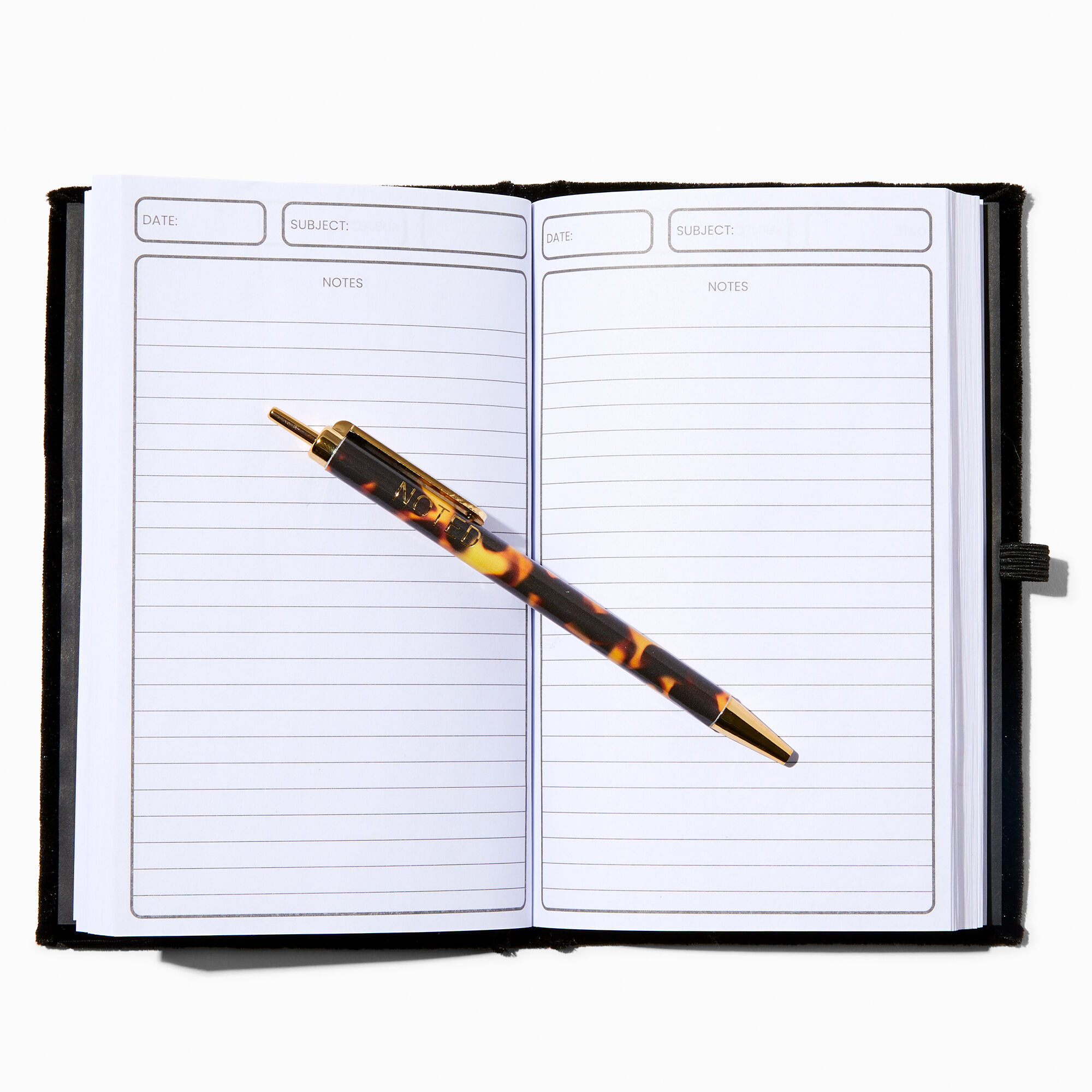 Black Velvet Embellished Daisy Planner and Pen Set,