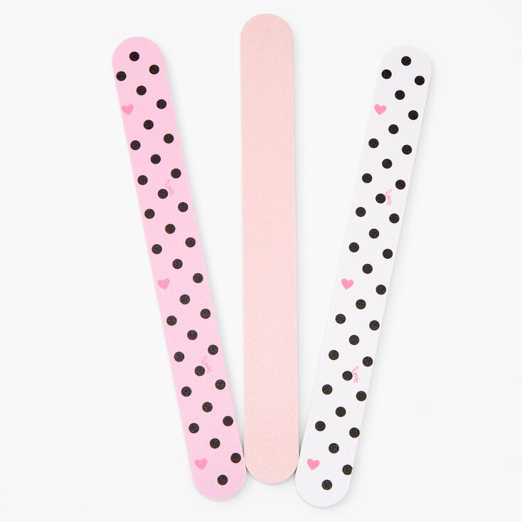 Polka Dot Heart Nail File - 3 Pack,