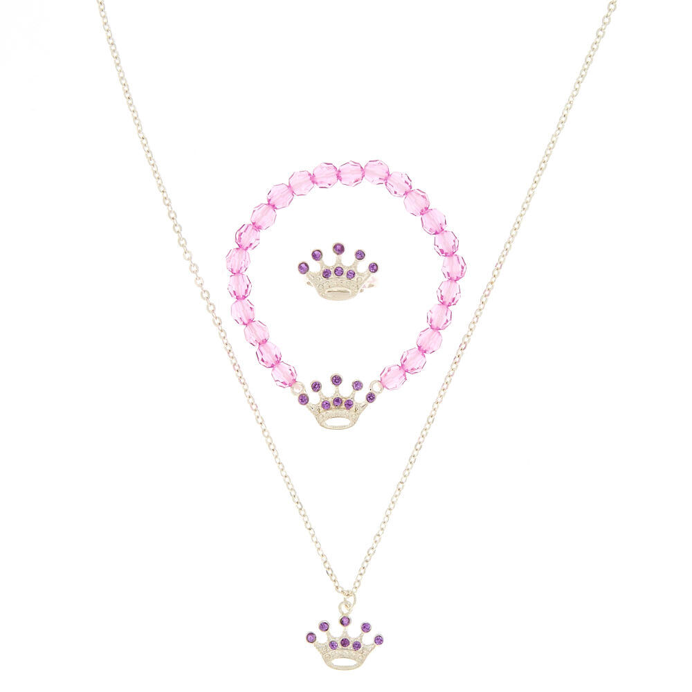 Kids Purple Crown Jewellery Set,