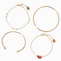 Gold Butterfly Bracelet Set - 4 Pack,