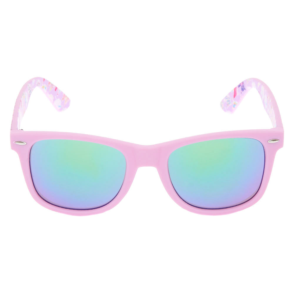 Lunettes de soleil à monture rétro licorne violette,