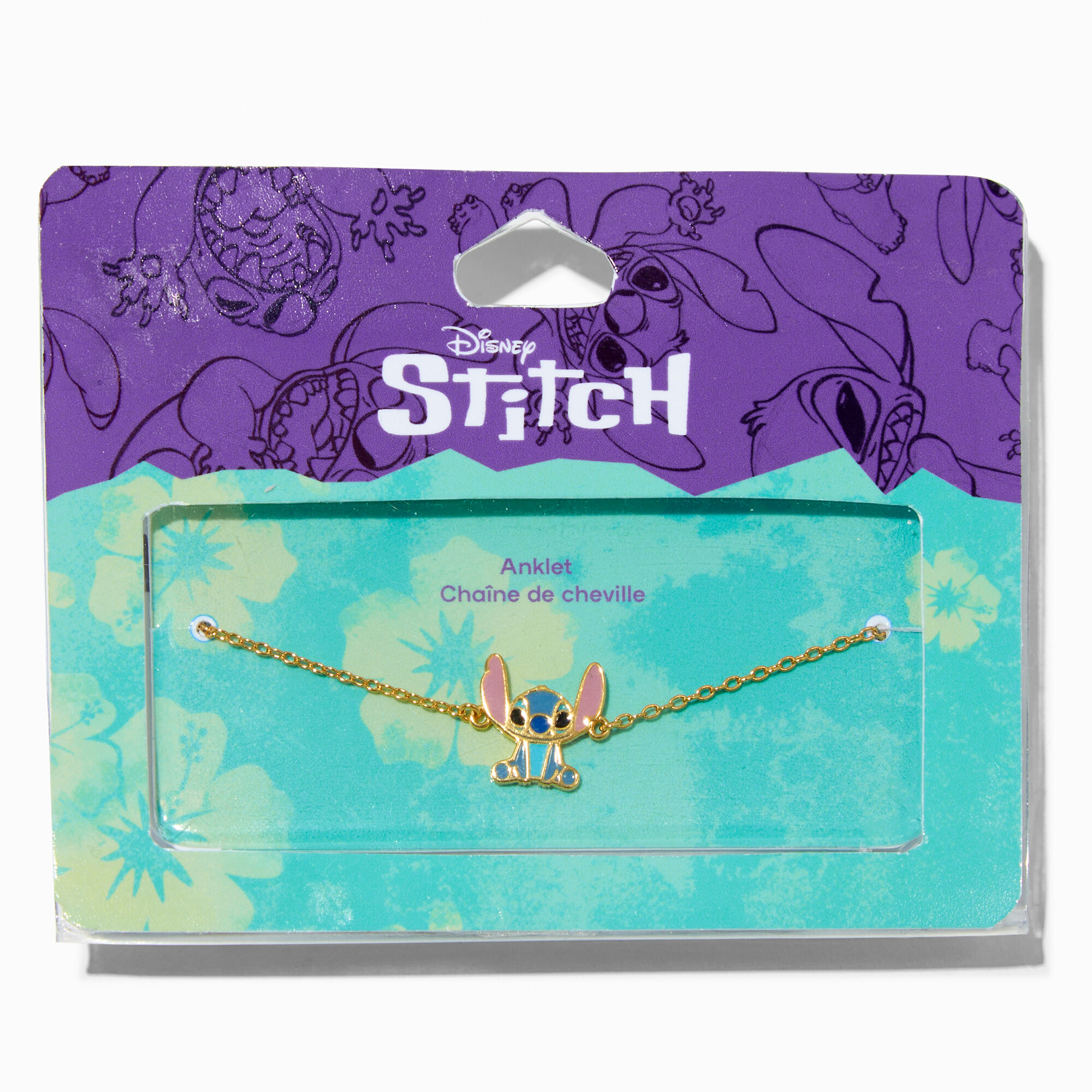 View Claires Disney Stitch GoldTone Anklet Silver information