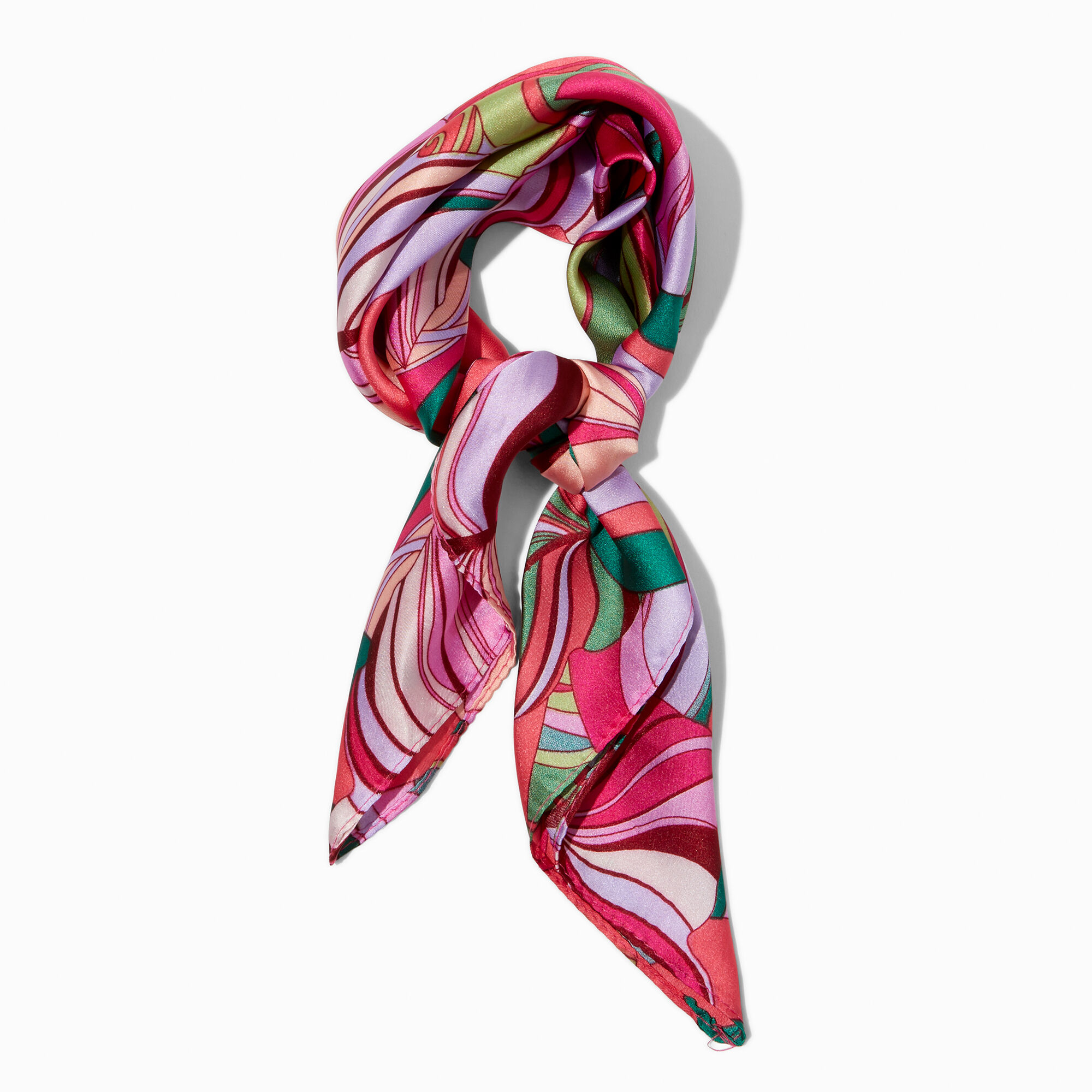 View Claires Tropical Palm Silky Headwrap Pink information