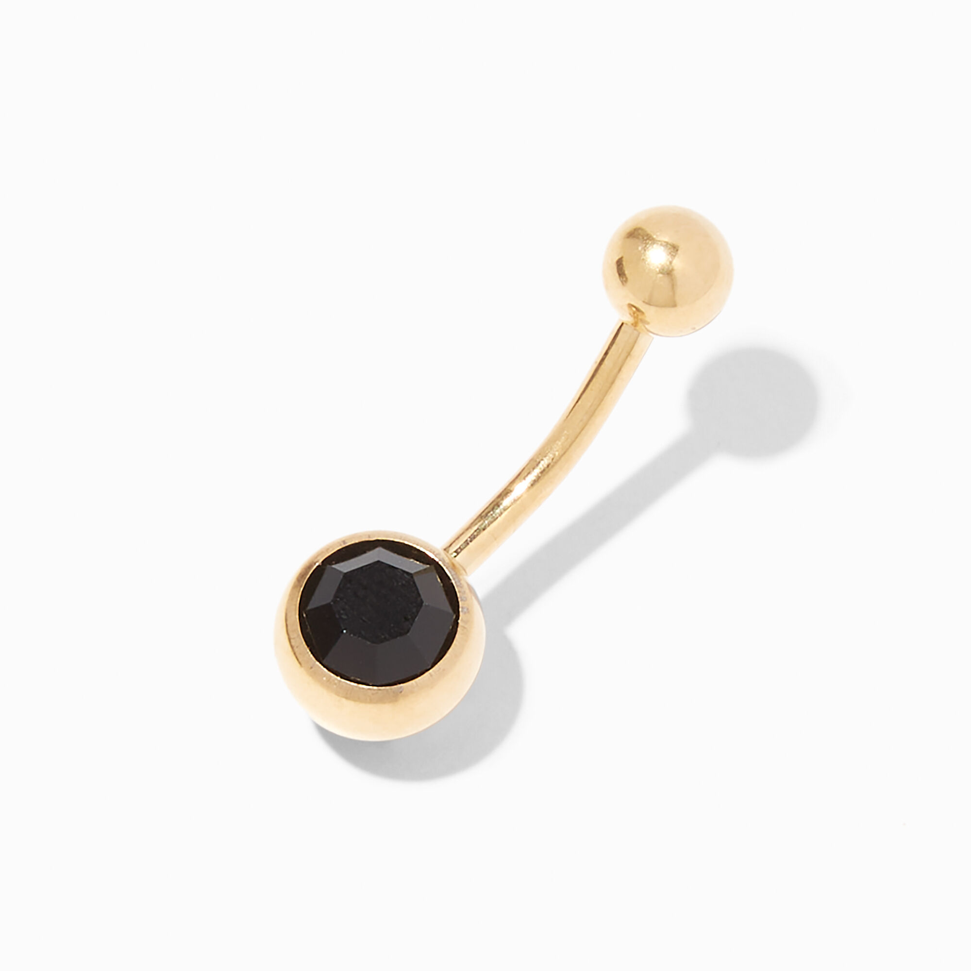 Gold titanium belly shop ring