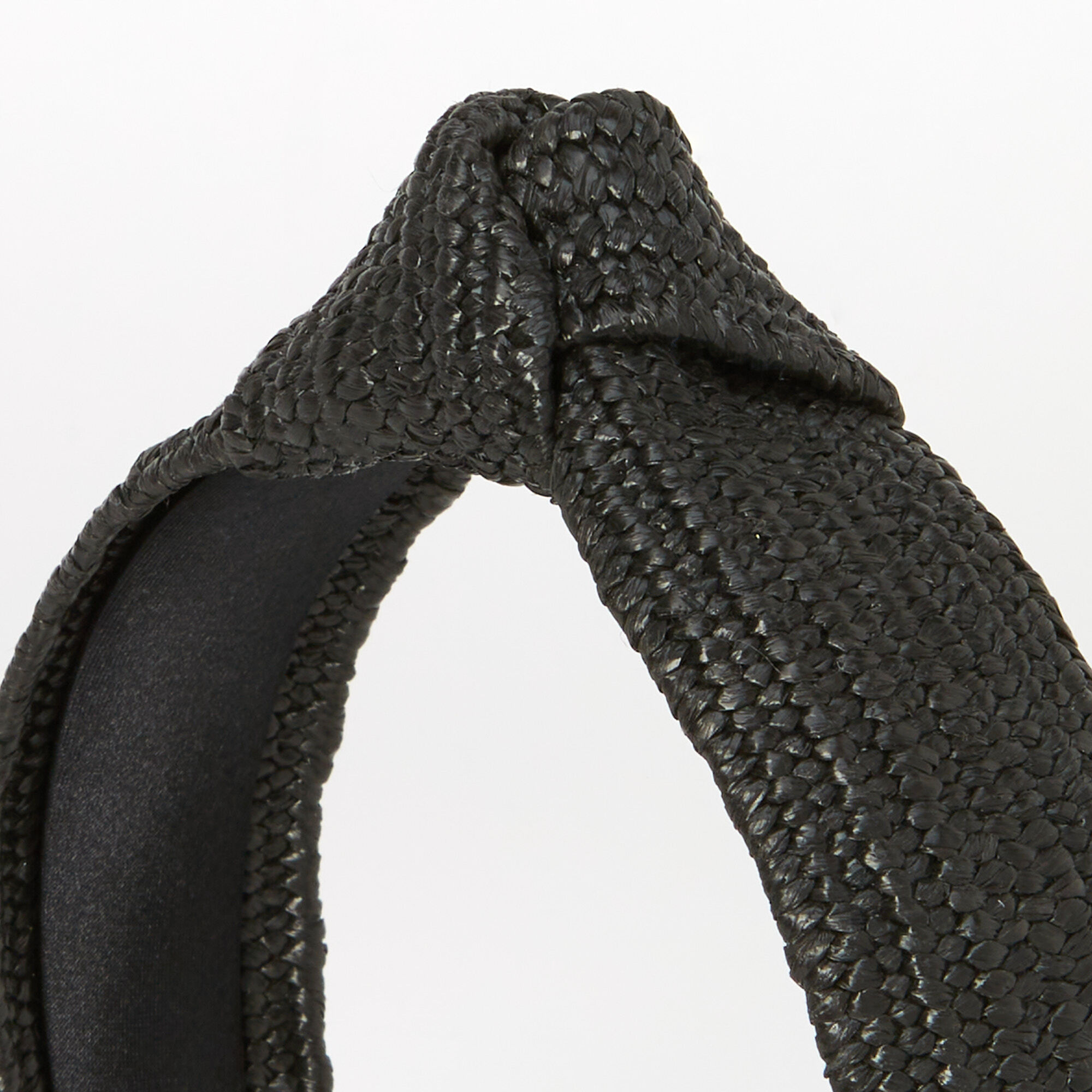 Black Raffia Knotted Headband,