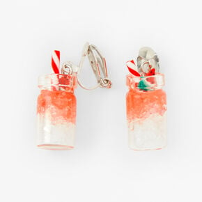 Pink 1&quot; Watermelon Cooler Clip On Drop Earrings,