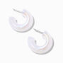 White Shimmer 30MM Resin Hoop Earrings,