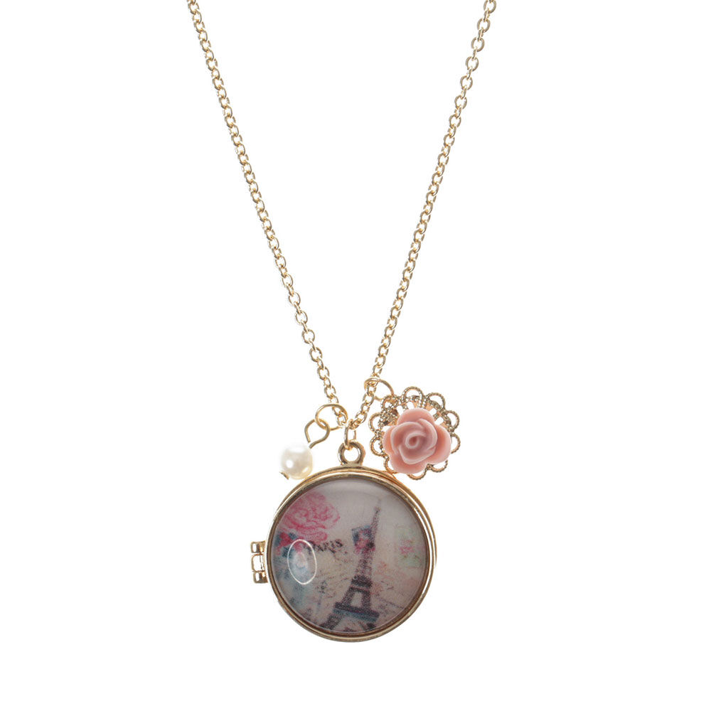 Claire's pocket watch necklace hot sale