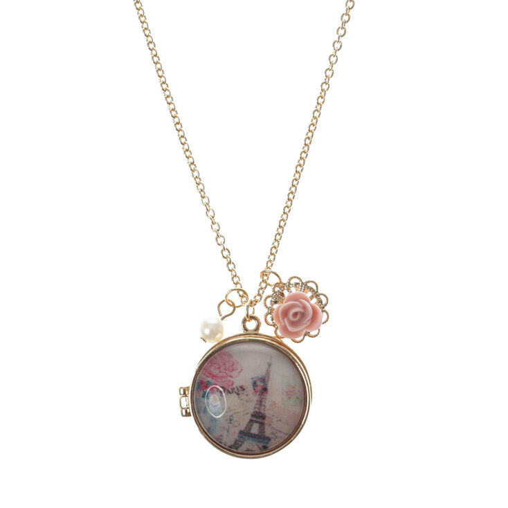Pendentif &agrave; m&eacute;daillon Pink Paris,
