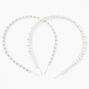 Chunky Pearl &amp; Faux Rhinestone Headbands - 2 Pack, Ivory,