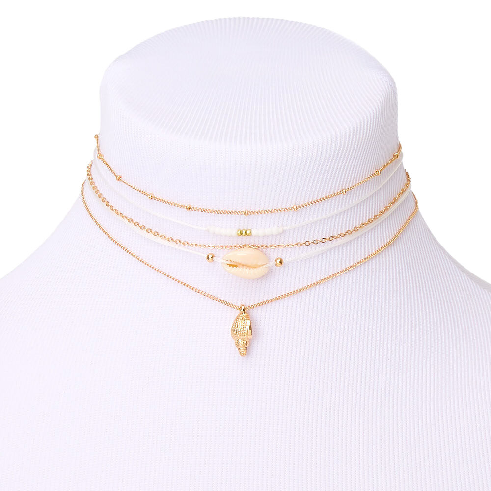 Gold shell choker necklace sale
