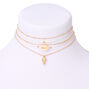 Gold Shell Choker Necklaces - White, 5 Pack,