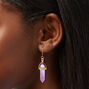 Purple Glow in the Dark Mystical Gem Drop Earrings,