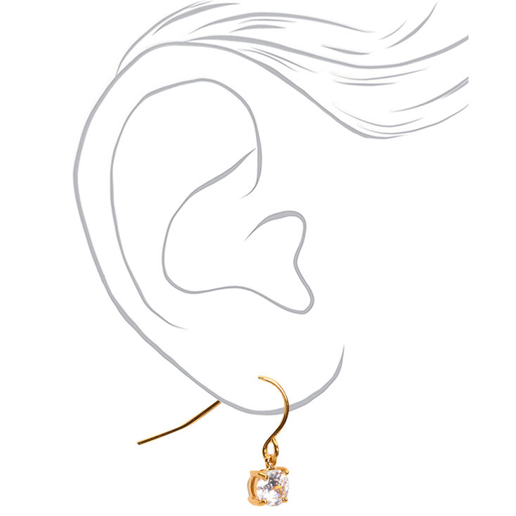 18kt Rose Gold Plated Cubic Zirconia Stone Drop Earrings,