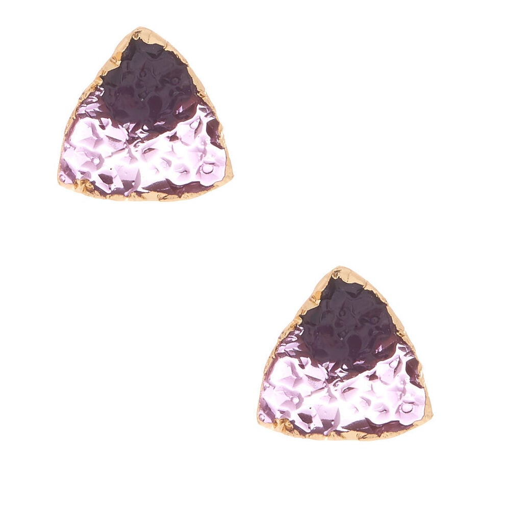 Geode Stud Earrings - Amethyst,
