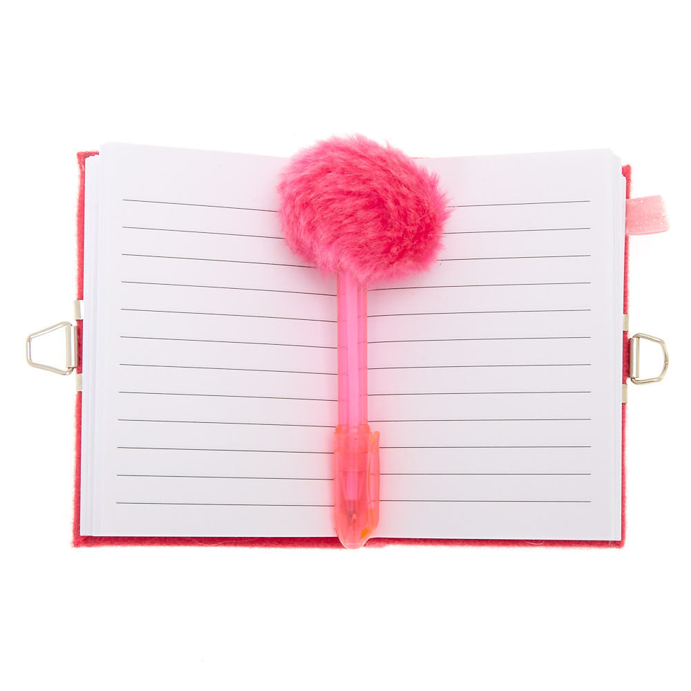 Claire's Club Velcro Patch Lock Diary - Pink,
