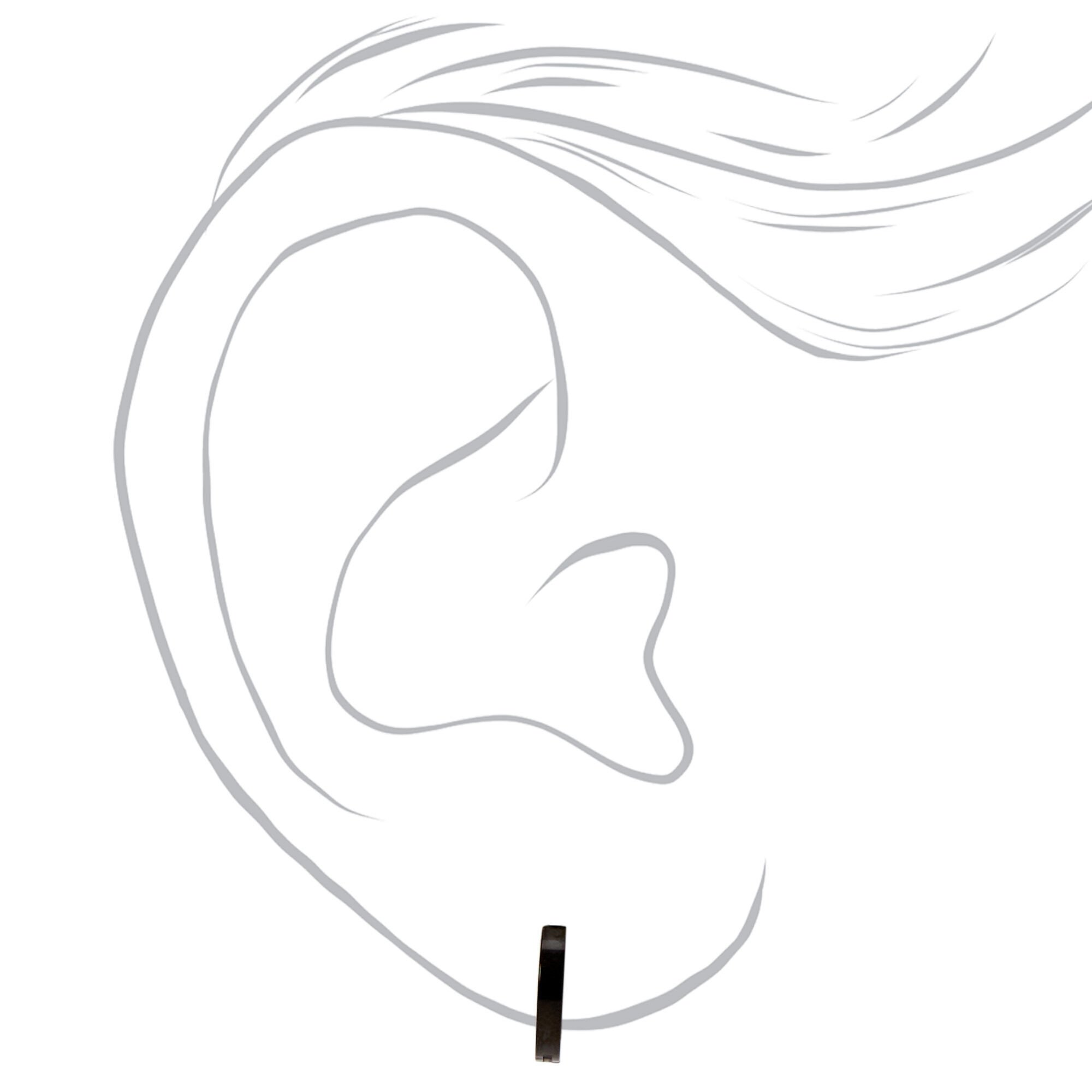 C LUXE by Claire's Black Titanium 7mm Mini Hoop Earrings,