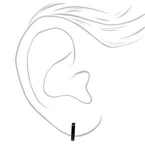 C LUXE by Claire&#39;s Black Titanium 7mm Mini Hoop Earrings,