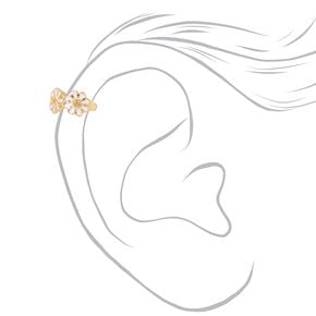 Manchette d&#39;oreille marguerites couleur dor&eacute;e et blanche,