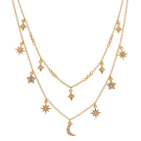 Gold-tone Celestial Multi-Strand Necklace,