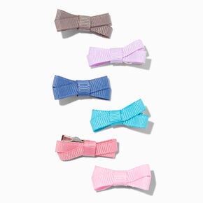 Claire&#39;s Club Deep Pastel Hair Bow Clips - 6 Pack,