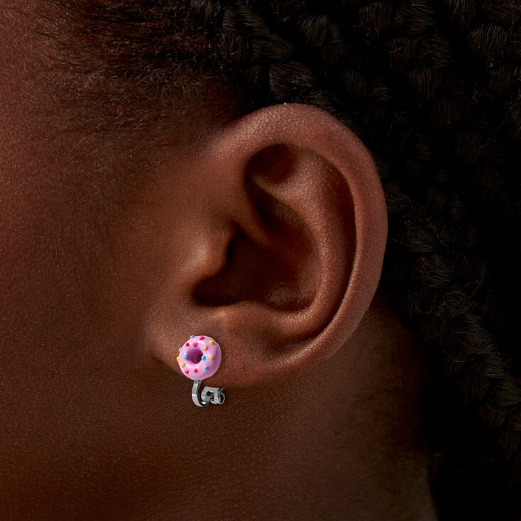 Frosted Donuts Clip-On Stud Earrings - 6 Pack,