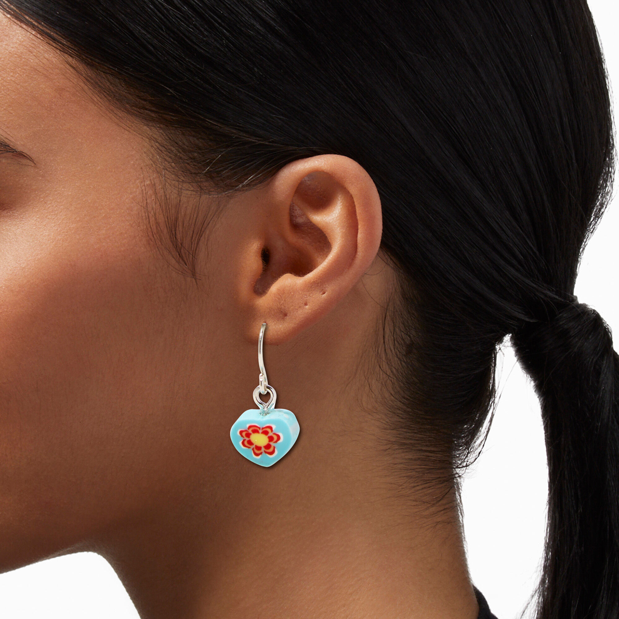 Pastel Daisy Heart Drop & Stud Earrings (6 Pack),