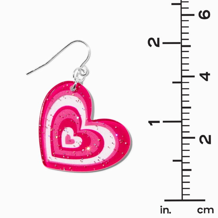 Pink Pulsating Heart 1.5&quot; Drop Earrings,