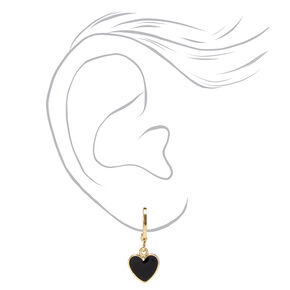 Boucles d&#39;oreilles huggies c&oelig;ur 10&nbsp;mm couleur dor&eacute;e,