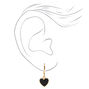 Gold-tone 10MM Heart Drop Huggie Hoop Earrings,