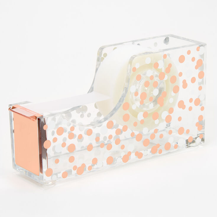 Claire's Dévidoir à ruban adhésif à pois couleur doré rose