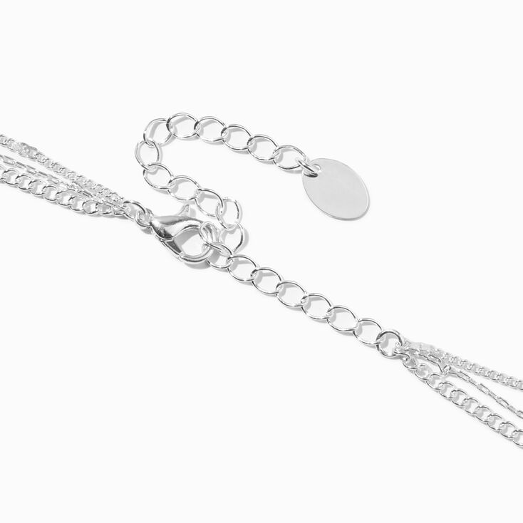 Silver Pearl &amp; Rainbow Dot Multi-Strand Necklace,
