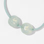 Frosted Mint Green Beaded Hair Ties - 2 Pack,