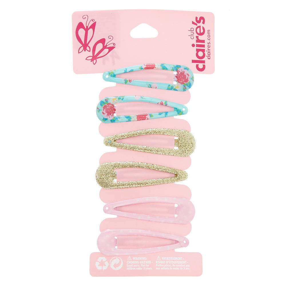 Claire's Club Garden Snap Hair Clips - 6 Pack,