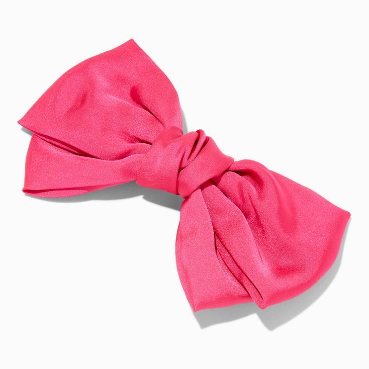 Fuchsia Pink Large 80s Hair Bow Clip,