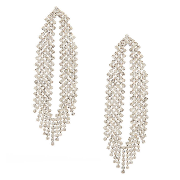 Claire's Pendantes en strass couleur argenté 6,3 cm