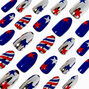 Stars &amp; Stripes Metallic Stiletto Press On Faux Nail Set - 24 Pack,