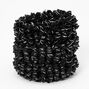 Black Plush Lurex Hair Ties - 3 Pack,