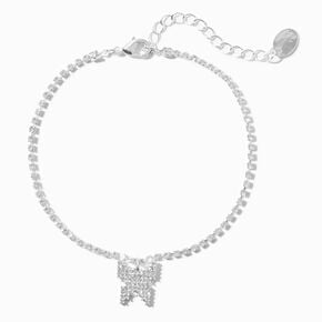 Embellished Butterfly Silver Chain Anklet,