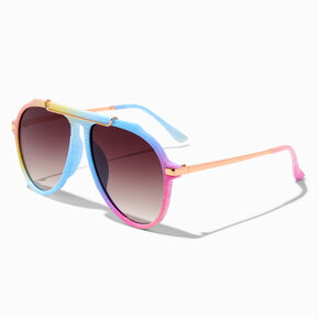 Rainbow Tie Dye Aviator Sunglasses,