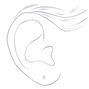 14kt White Gold 3mm Cubic Zirconia Baby Ear Piercing Kit with Ear Care Solution,