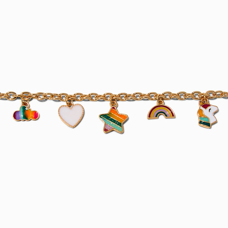 Rainbow Unicorn Charm Bracelet ,