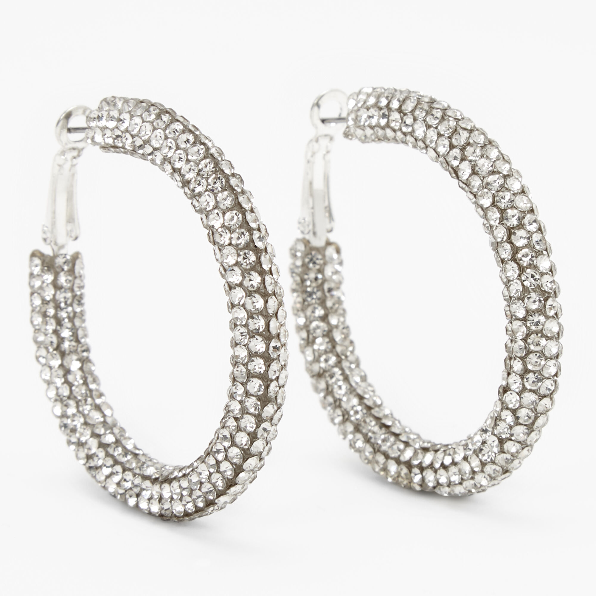 Embellished hoop earrings shop