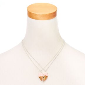 Best Friends Glitter Heart Necklaces,