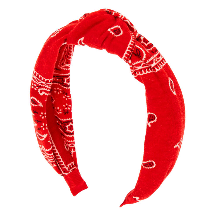 Serre-t&ecirc;te nou&eacute; style bandana - Rouge,