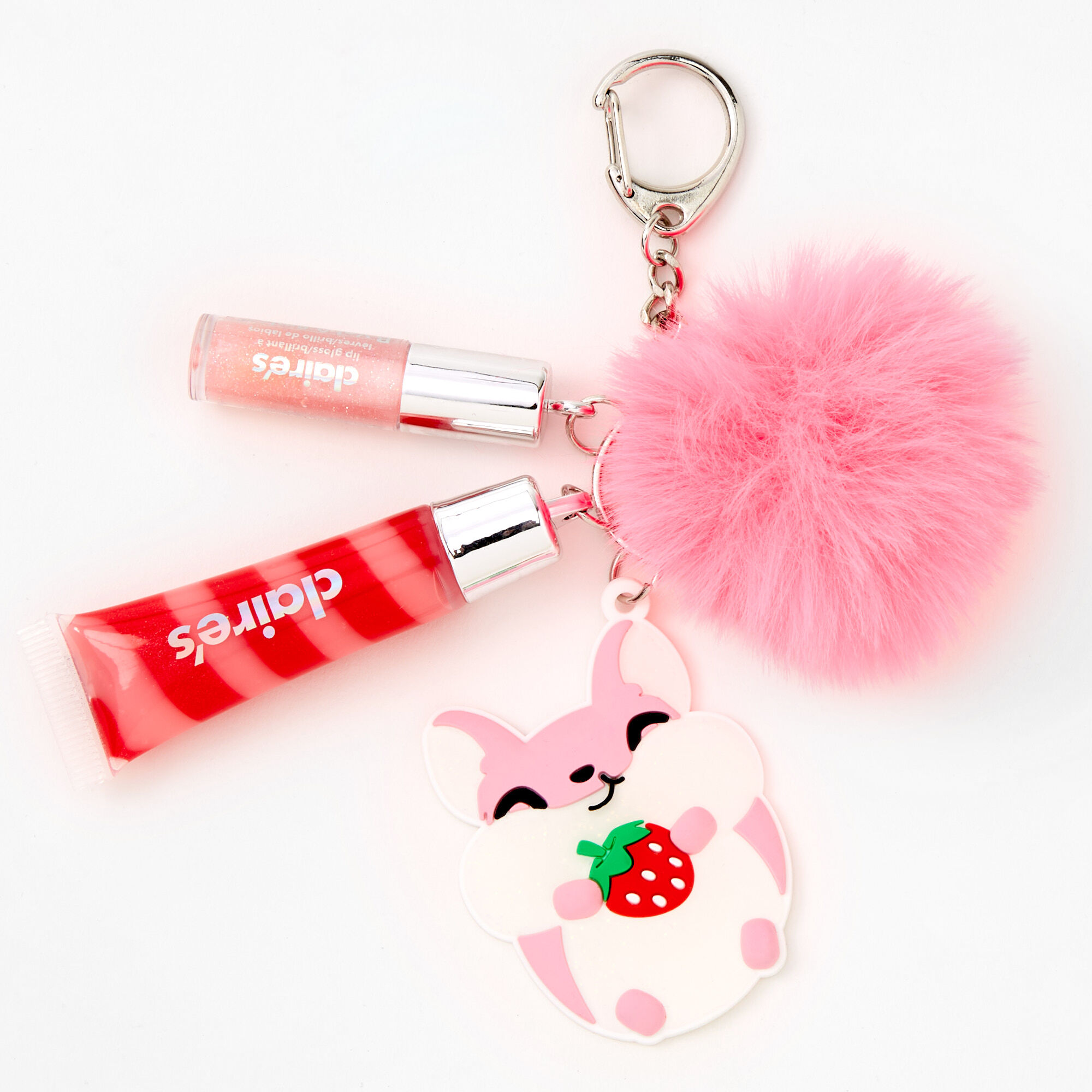 Strawberry Hamster Lip Gloss Keychain Claire s US