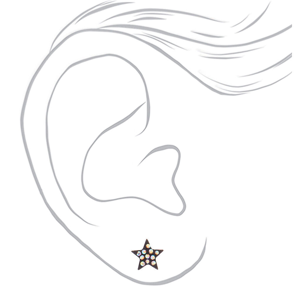 Mixed Metal Celestial Stud Earrings - 6 Pack,