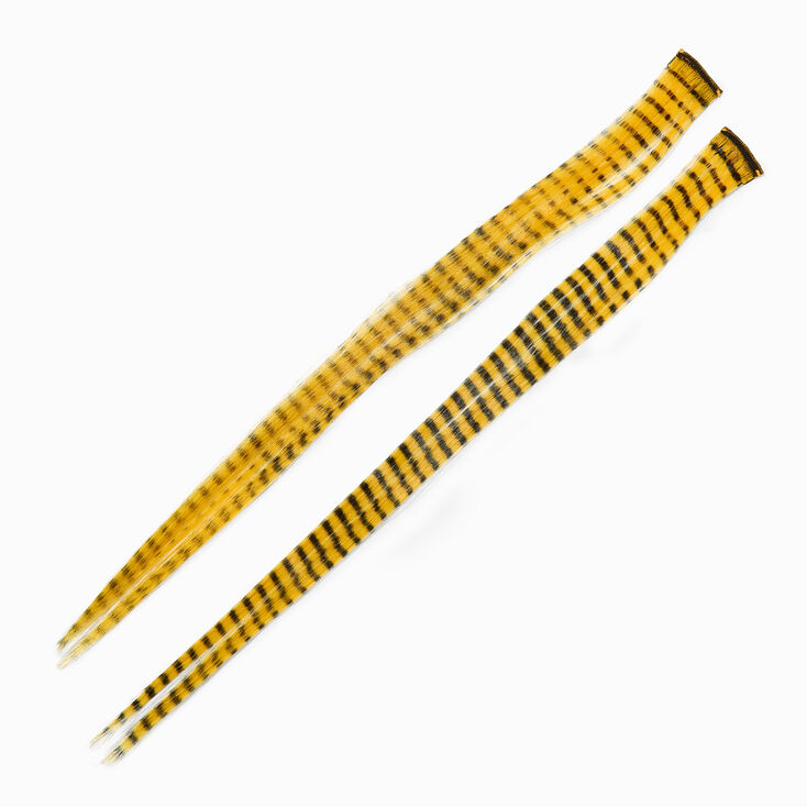 Orange Feather Design Faux Hair Clip In Extensions &#40;2 Pack&#41;,
